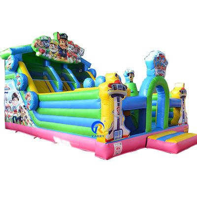 Erwachsene Party-Spiele Große PVC-Fuss Patrouille aufblasbare Springburg Rutsche mit Hindernis