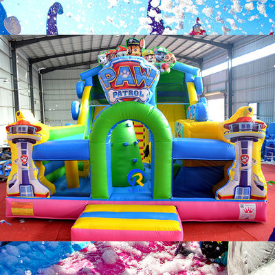 Erwachsene Party-Spiele Große PVC-Fuss Patrouille aufblasbare Springburg Rutsche mit Hindernis