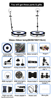 48h Fast DHL Versand 360 Video Photobooth mit LED Magic Mirror und iPad 115cm Gehäuse