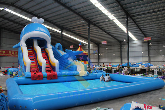 Portable PVC 0,55mm Plane Aufblasbare Wasserrutsche mit Pools und Schwimmballspielzeug