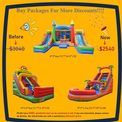Commercial Bouncy House mit aufblasbarer Schlossrutsche und Pool