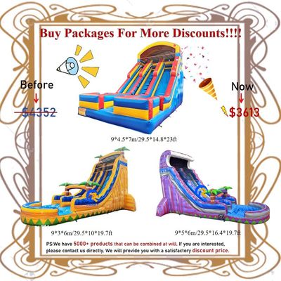 Commercial Bouncy House mit aufblasbarer Schlossrutsche und Pool
