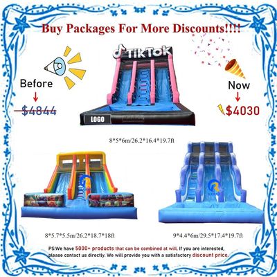 Commercial Bouncy House mit aufblasbarer Schlossrutsche und Pool