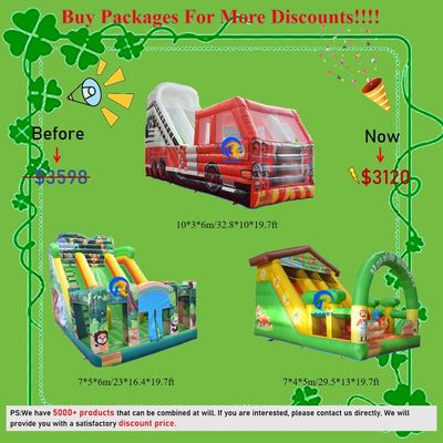 Commercial Bouncy House mit aufblasbarer Schlossrutsche und Pool