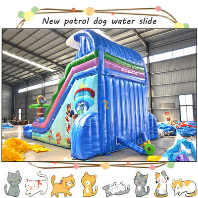 Unterhalten Sie die Kinder mit 3D-Pa-Patrollen aufblasbare Wasserrutsche und Pool Doppelspur-Design