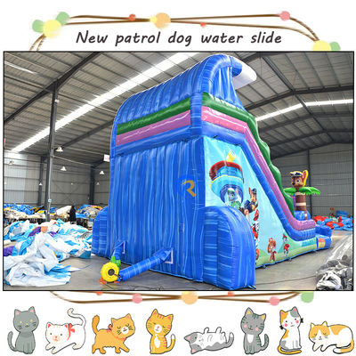 Unterhalten Sie die Kinder mit 3D-Pa-Patrollen aufblasbare Wasserrutsche und Pool Doppelspur-Design