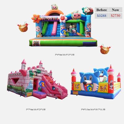Kinderspielplatz Aufblasbares Sprunghaus mit Schiebereglern aus PVC-Vinyl-Platte
