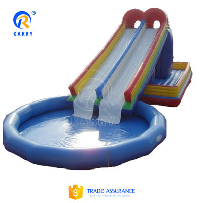 Außen aufblasbarer Wasserpark Rund-Wasserpool-Stil Wasserspielzeug Spiele Rutsche mit Pool