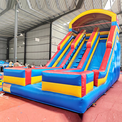 Kinder aufblasbare Spiele Vermietung von PVC-Doppelspur aufblasbaren Wasserrutschen