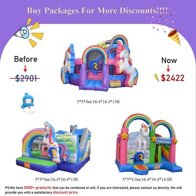 Unisex-Werkzeug aus PVC Moonwalk aufblasbares Sprunghaus mit Rutsche und Spielplatz