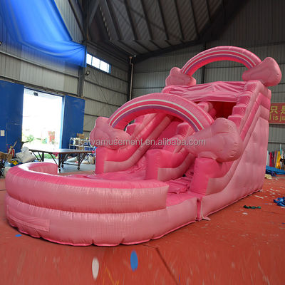 Mädchen rosa aufblasbar 26 Fuß Wasserrutschen Pool perfekt für kommerzielle Vermietung und Spaß