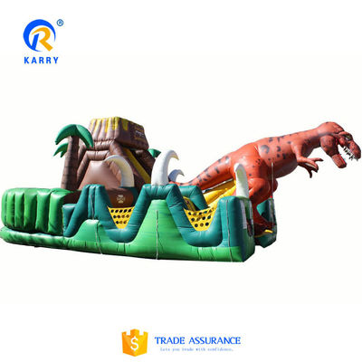 Jurassic Dinosaur Park Party Vermietung Freiluft-Spielplatz Aufblasbares Hindernisfeld