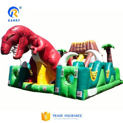 Jurassic Dinosaur Park Party Vermietung Freiluft-Spielplatz Aufblasbares Hindernisfeld
