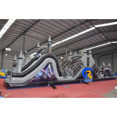 Funktionen PORTABLE Grau und Schwarz aufblasbare Hindernisbahn mit Blaser 18x3,5m individuell