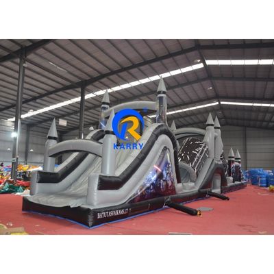 Funktionen PORTABLE Grau und Schwarz aufblasbare Hindernisbahn mit Blaser 18x3,5m individuell