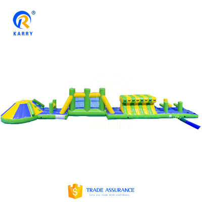 CE-zertifizierte 16m Aqua Run Course Hindernis kundenspezifisches farbenfrohes Design für Wasserpark