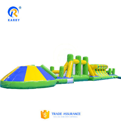 CE-zertifizierte 16m Aqua Run Course Hindernis kundenspezifisches farbenfrohes Design für Wasserpark