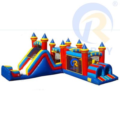 Blau 48ft Marmor Manie Hinderniskurs aufblasbar Multi konfigurierbar Rutsch und Sprung