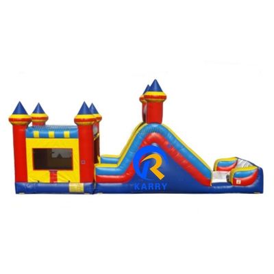 Blau 48ft Marmor Manie Hinderniskurs aufblasbar Multi konfigurierbar Rutsch und Sprung