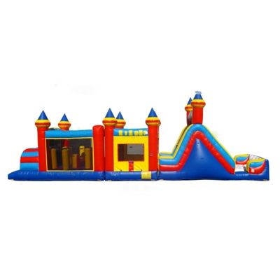 Blau 48ft Marmor Manie Hinderniskurs aufblasbar Multi konfigurierbar Rutsch und Sprung