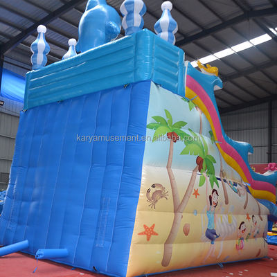 Aufblasbare Poolrutschen für Kinder Doppelspurige Hai-Design kommerzielle PVC-Wasserrutsche