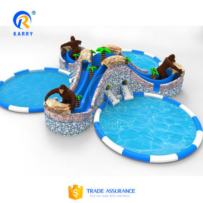 Kommerzielle Wasserpreise Erwachsenen aufblasbarer Wasserpark mit Digitaldruck und 2 Pools