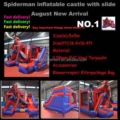 Unisex-Kinder-Schloss Spielhaus mit Slide Spiderman kommerzielle aufblasbare Sprungschloss