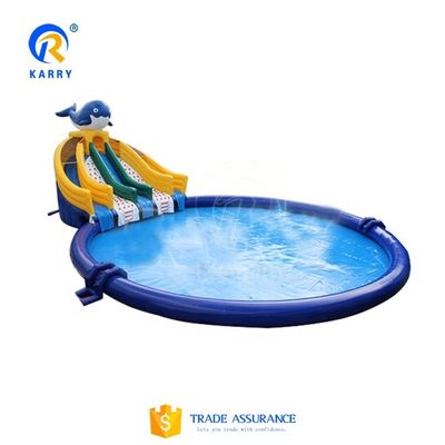 Wasserschwimmende Unterhaltung Kinder Wasserrutschenpark mit Pool und Splash-Funktionen