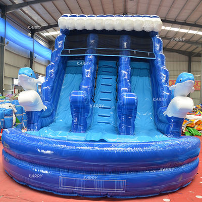 Großkinder aufblasbare Wasser-Doppelslide N-Slip mit Digitaldruck und Blaser