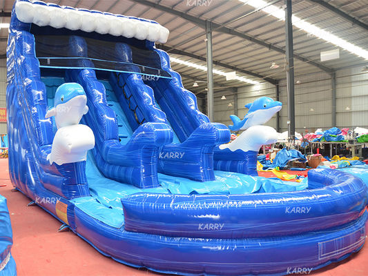 Großkinder aufblasbare Wasser-Doppelslide N-Slip mit Digitaldruck und Blaser