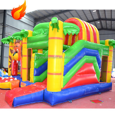 Maßgeschneiderte Größe und Farbe Sprungkasten mit Schiebe Hot Jungle Lion Aufblaskasten