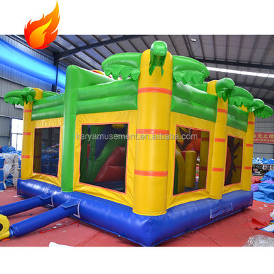 Maßgeschneiderte Größe und Farbe Sprungkasten mit Schiebe Hot Jungle Lion Aufblaskasten