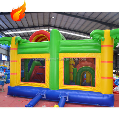Maßgeschneiderte Größe und Farbe Sprungkasten mit Schiebe Hot Jungle Lion Aufblaskasten