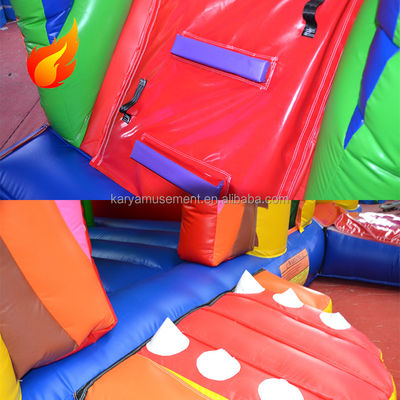 Maßgeschneiderte Größe und Farbe Sprungkasten mit Schiebe Hot Jungle Lion Aufblaskasten