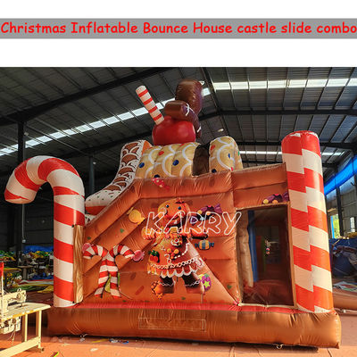 Weihnachtsspielpark Commercial Bouncy Castle Combo Hindernisplatz aufblasbare Trockenrutsche