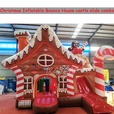 Weihnachtsspielpark Commercial Bouncy Castle Combo Hindernisplatz aufblasbare Trockenrutsche