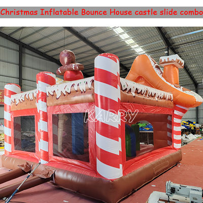 Weihnachtsspielpark Commercial Bouncy Castle Combo Hindernisplatz aufblasbare Trockenrutsche