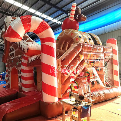 Weihnachtsspielpark Commercial Bouncy Castle Combo Hindernisplatz aufblasbare Trockenrutsche