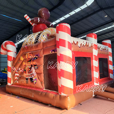 Weihnachtsspielpark Commercial Bouncy Castle Combo Hindernisplatz aufblasbare Trockenrutsche