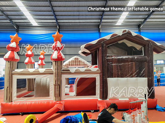 CE/EN71/EN14960 Zertifiziertes aufblasbares Weihnachtssprunghaus für Kinder