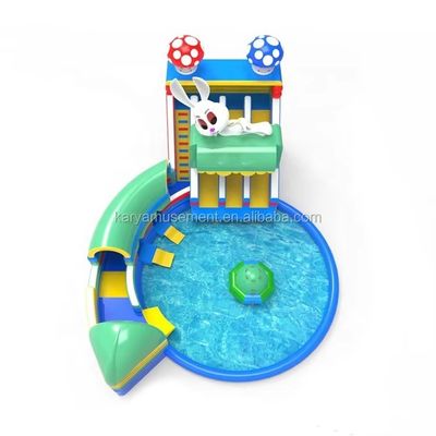 Verbessern Sie Ihren Vergnügungspark mit unserem übergroßen Pool und der aufblasbaren Wasserrutsche