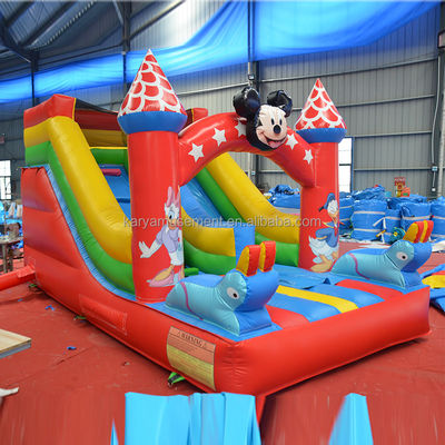 Kleine Kleinkinderrutsche aufblasbare Mickey Trocken- oder Nasssrutsche für Springer