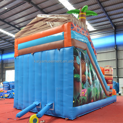 0.55mm PVC Tarpaulin Primitive Dschungel Wasserrutsche mit Kletterwand und Sprungrutsche
