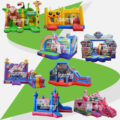 Kinderparty aufblasbarer Türsteher Schloss-Slide Combo Schloss aufblasbar angepasste Farbe