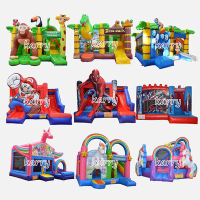 Kinderparty aufblasbarer Türsteher Schloss-Slide Combo Schloss aufblasbar angepasste Farbe