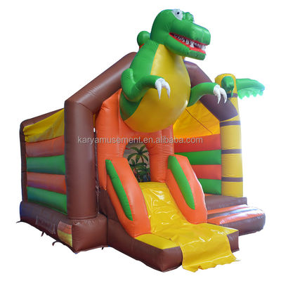 OEM-Nummer 100-500kg Kapazität Dinosaurier aufblasbare Burg mit Schieberegler