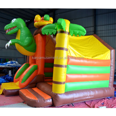 OEM-Nummer 100-500kg Kapazität Dinosaurier aufblasbare Burg mit Schieberegler