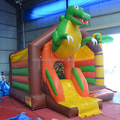 OEM-Nummer 100-500kg Kapazität Dinosaurier aufblasbare Burg mit Schieberegler