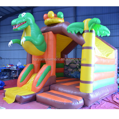 OEM-Nummer 100-500kg Kapazität Dinosaurier aufblasbare Burg mit Schieberegler