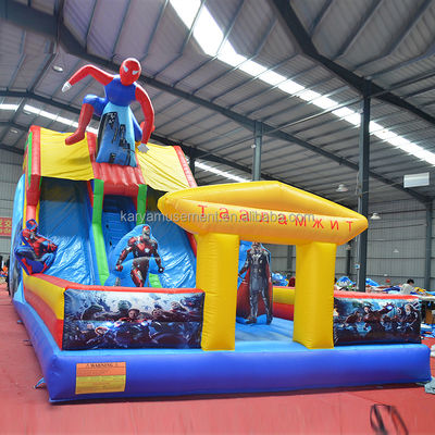Aufblasbare Spiderman Bouncer-Rutsche Populäre 2-spurige Wasserrutsche für große Spielplätze